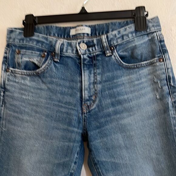 Authentic Moussy  Women’s Jeans  SZ 27  Light Wash Mid Rise Straight  Distressed - Picture 2 of 7